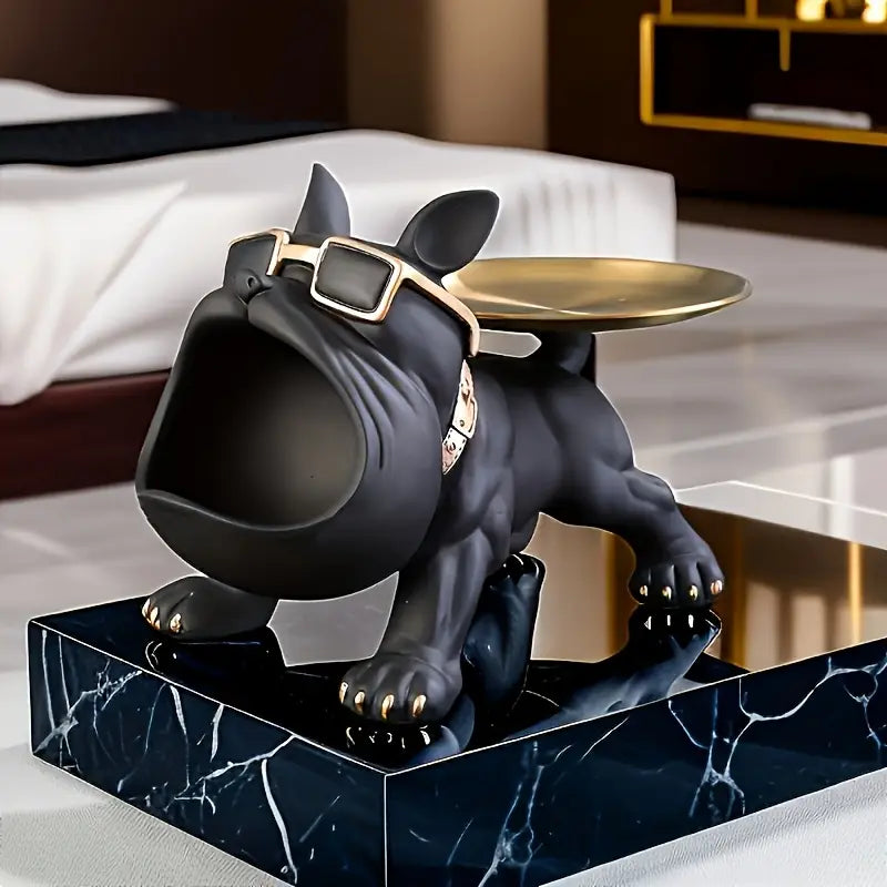 Black French Bulldog Resin Statue