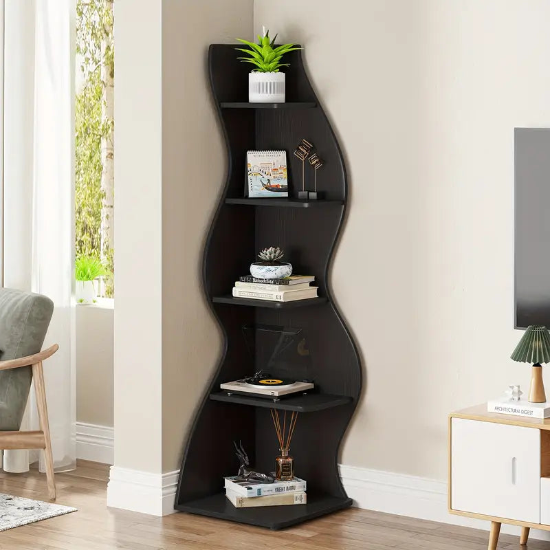 Curved Seagrass Inspired Corner Shelf