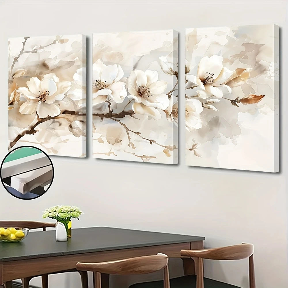 Magnolia Flower Canvas Wall Art Set