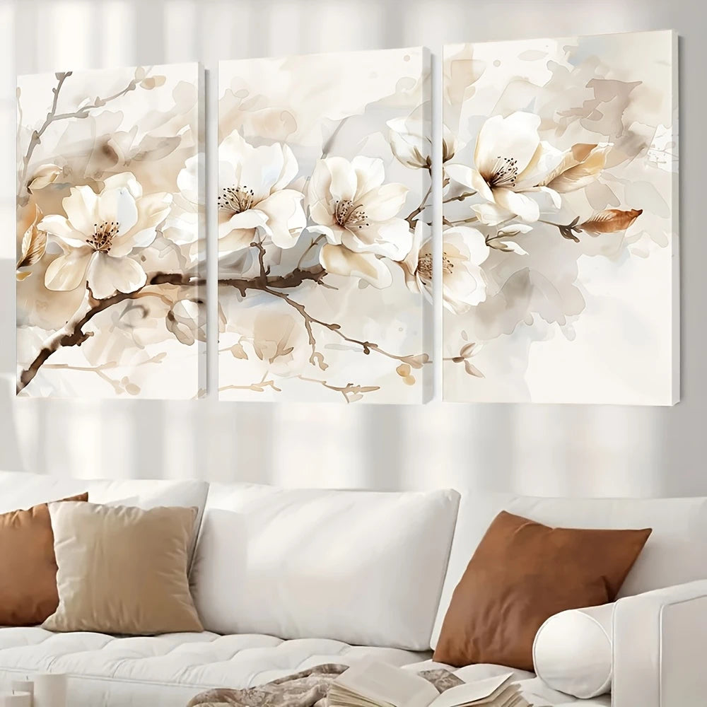 Magnolia Flower Canvas Wall Art Set