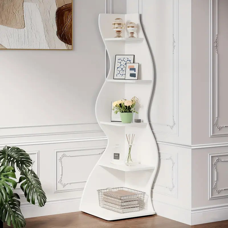 Curved Seagrass Inspired Corner Shelf