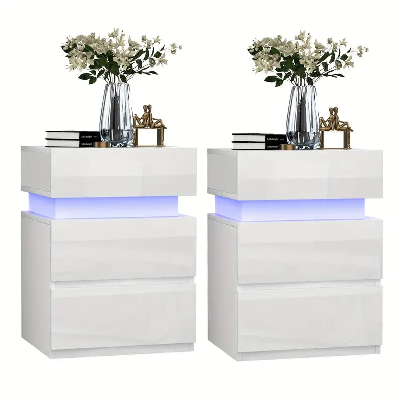 Glossy Finish Side Table for Bedroom