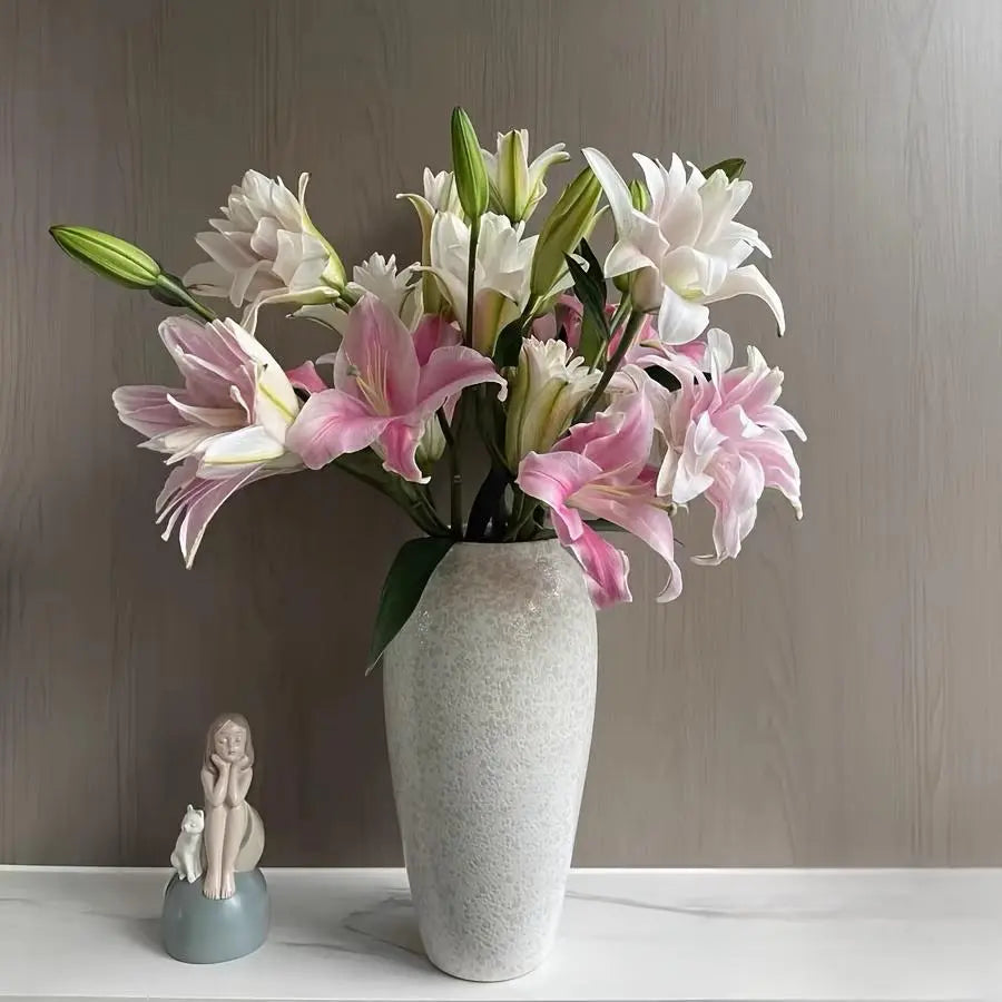 Premium White Ceramic Vase with Sculptural Texture