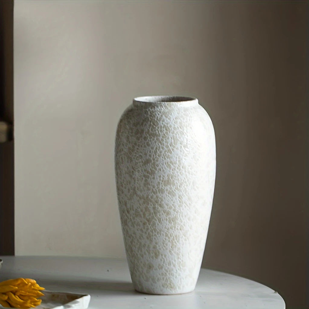 Premium White Ceramic Vase with Sculptural Texture