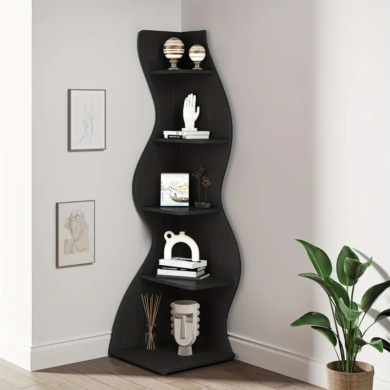 Curved Seagrass Inspired Corner Shelf
