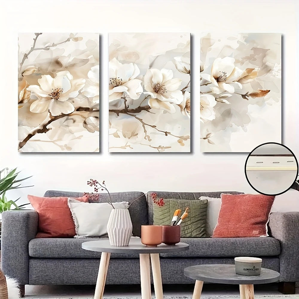 Magnolia Flower Canvas Wall Art Set