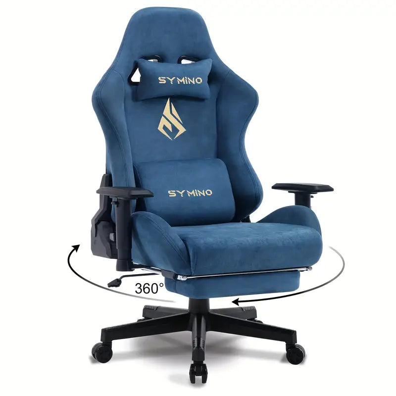 Soft Fabric Gaming Chair with Footrest