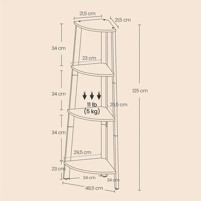 Industrial Retro Corner Shelf Unit