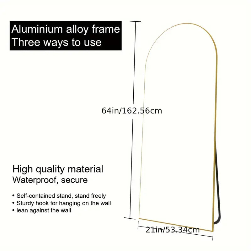 Floor Mirror with Black Metal Frame