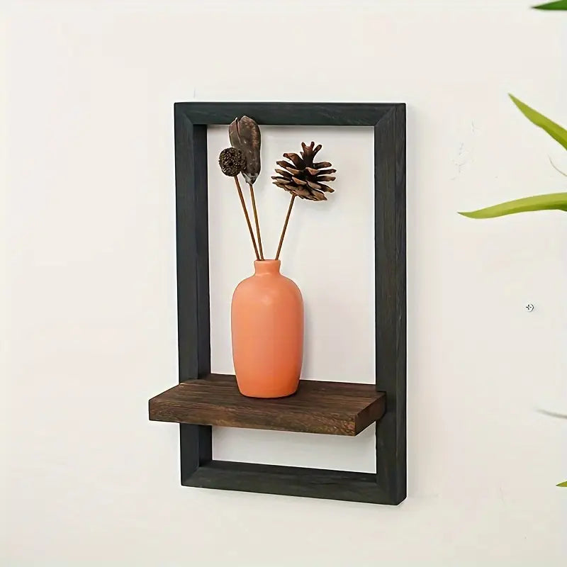 Retro Wooden Wall Shelf Set