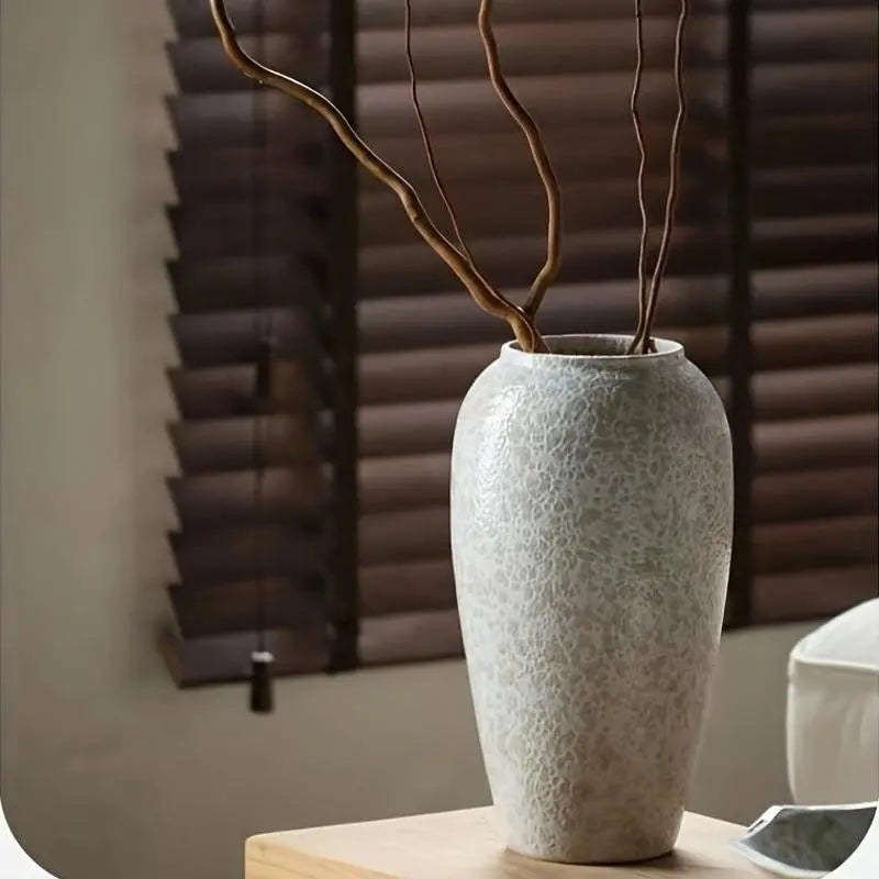 Premium White Ceramic Vase with Sculptural Texture