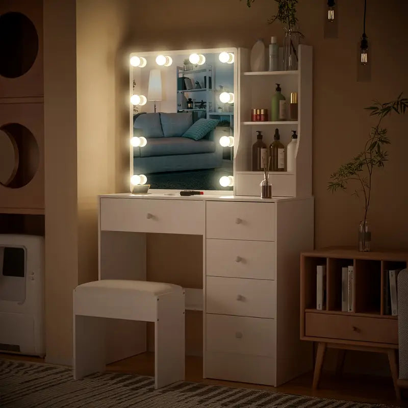 White Modern Vanity Desk