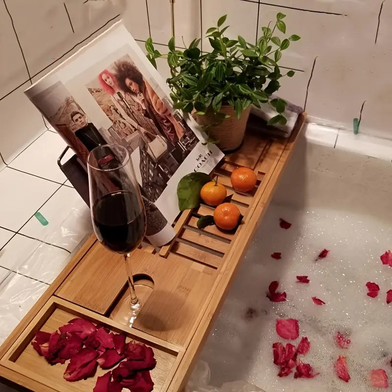 Bamboo Bath Tray Adjustable
