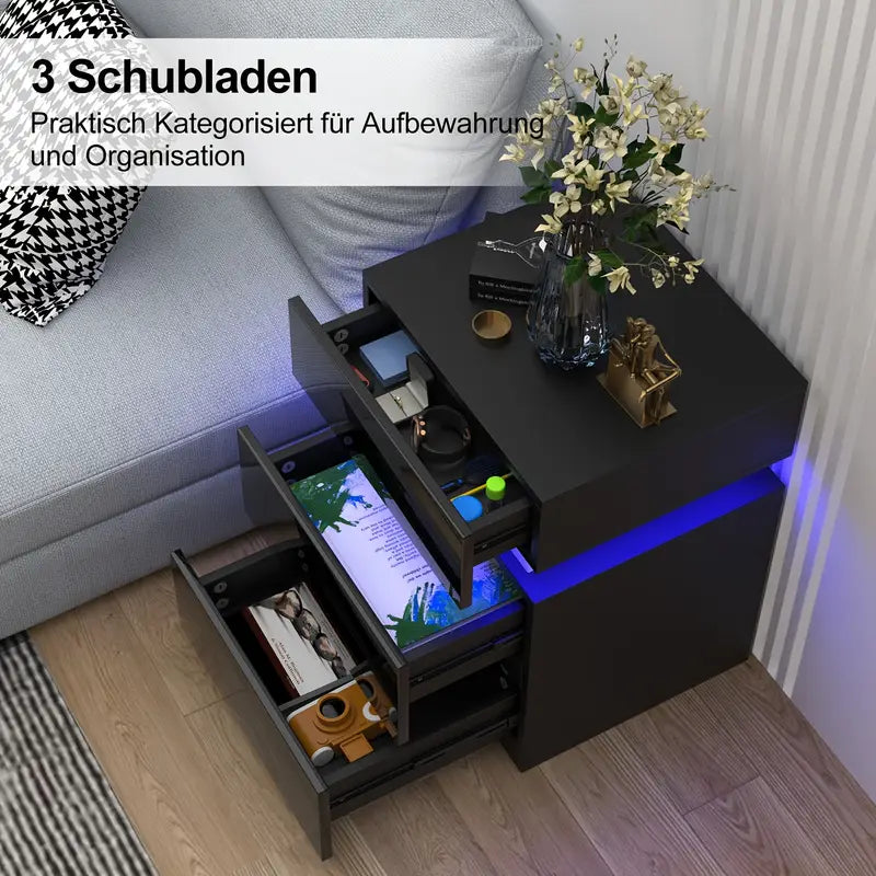 Glossy Finish Side Table for Bedroom