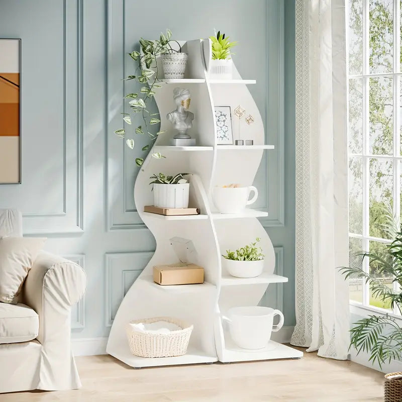 Curved Seagrass Inspired Corner Shelf