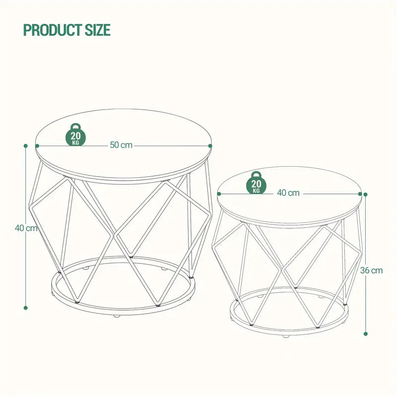 Round Coffee Table 2pcs