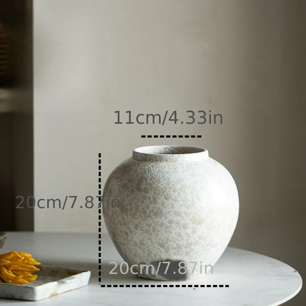 Premium White Ceramic Vase with Sculptural Texture