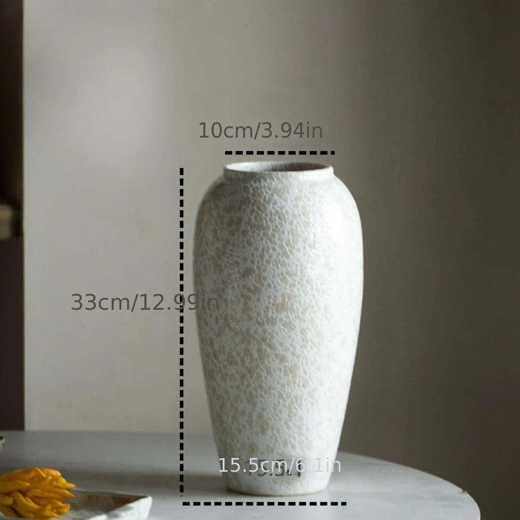 Premium White Ceramic Vase with Sculptural Texture