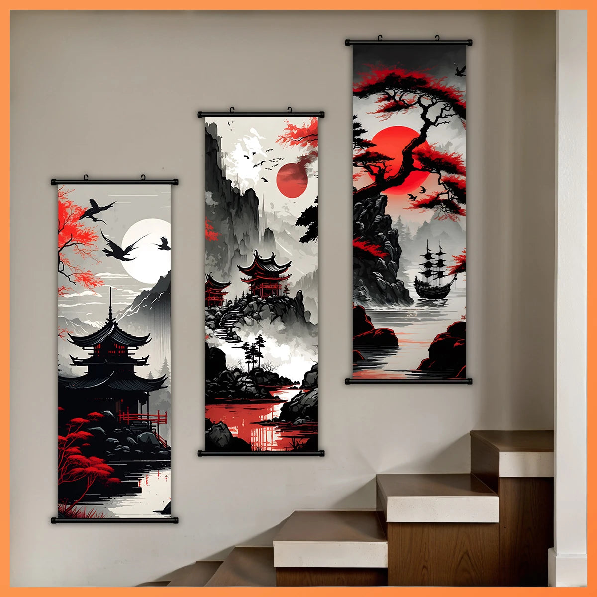 Japanese Anime Scenery Canvas Wall Scrolls