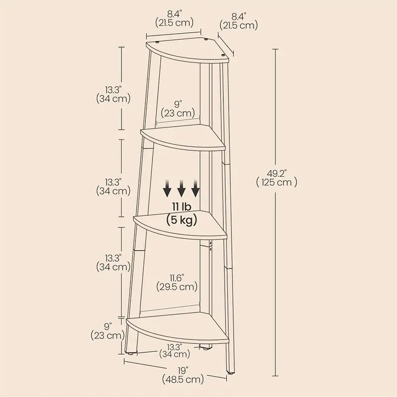 Industrial Retro Corner Shelf Unit