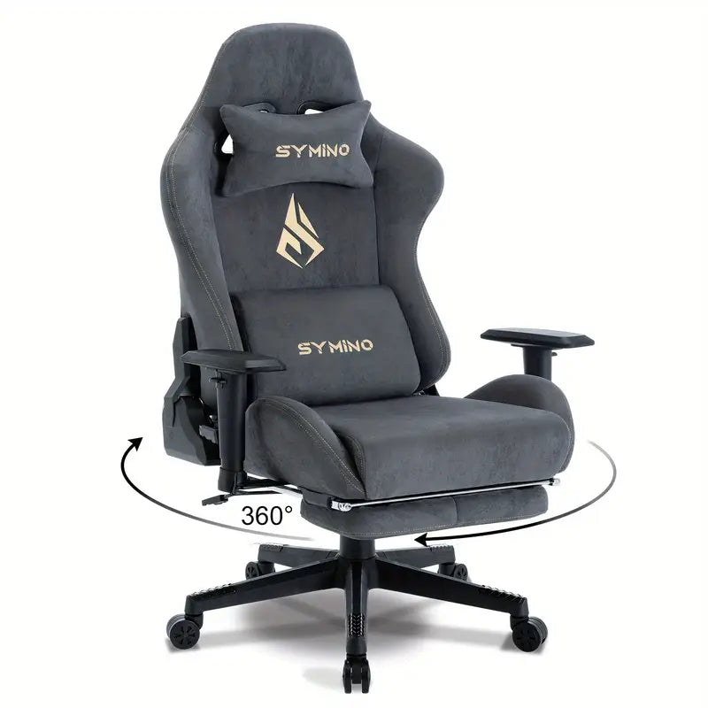 Soft Fabric Gaming Chair with Footrest