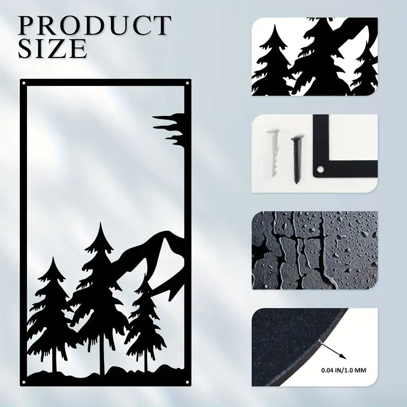 Abstract Mountain Scene Line Drawings