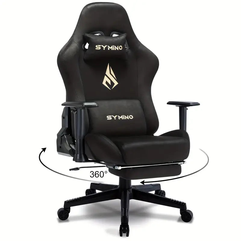 Soft Fabric Gaming Chair with Footrest