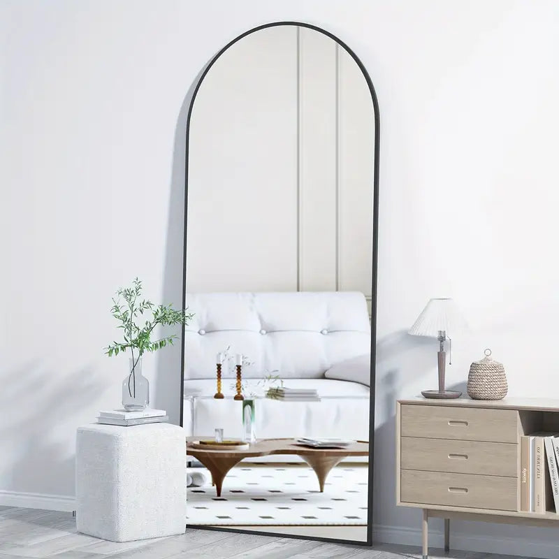Floor Mirror with Black Metal Frame