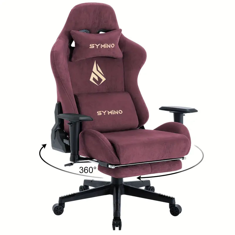 Soft Fabric Gaming Chair with Footrest