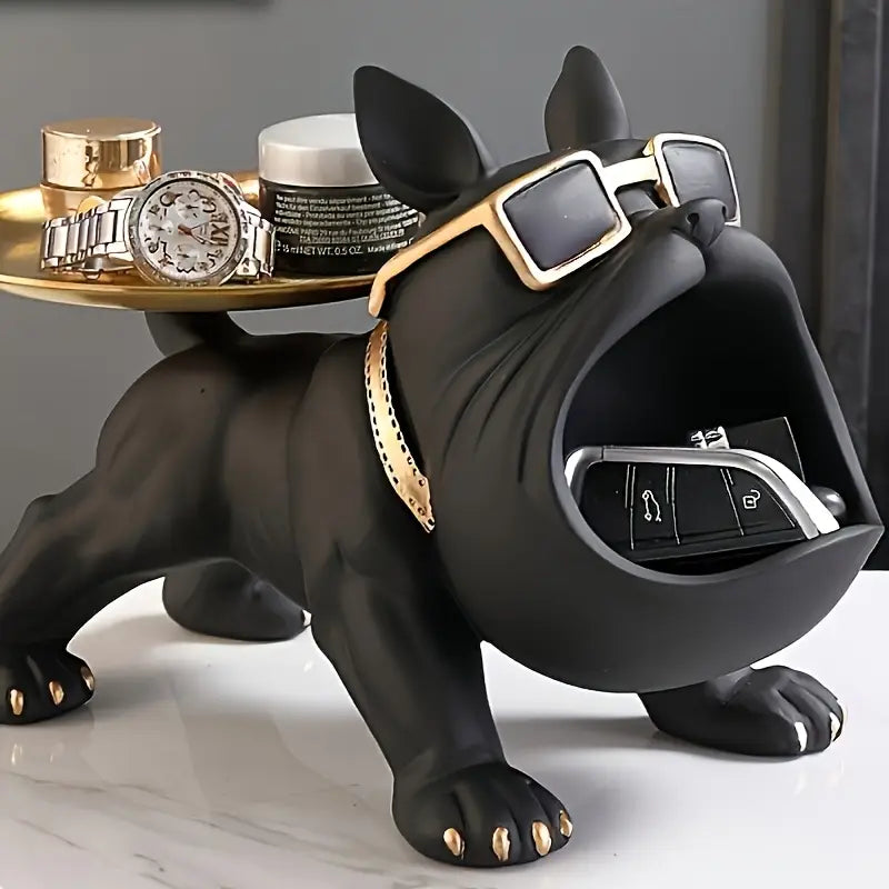 Black French Bulldog Resin Statue