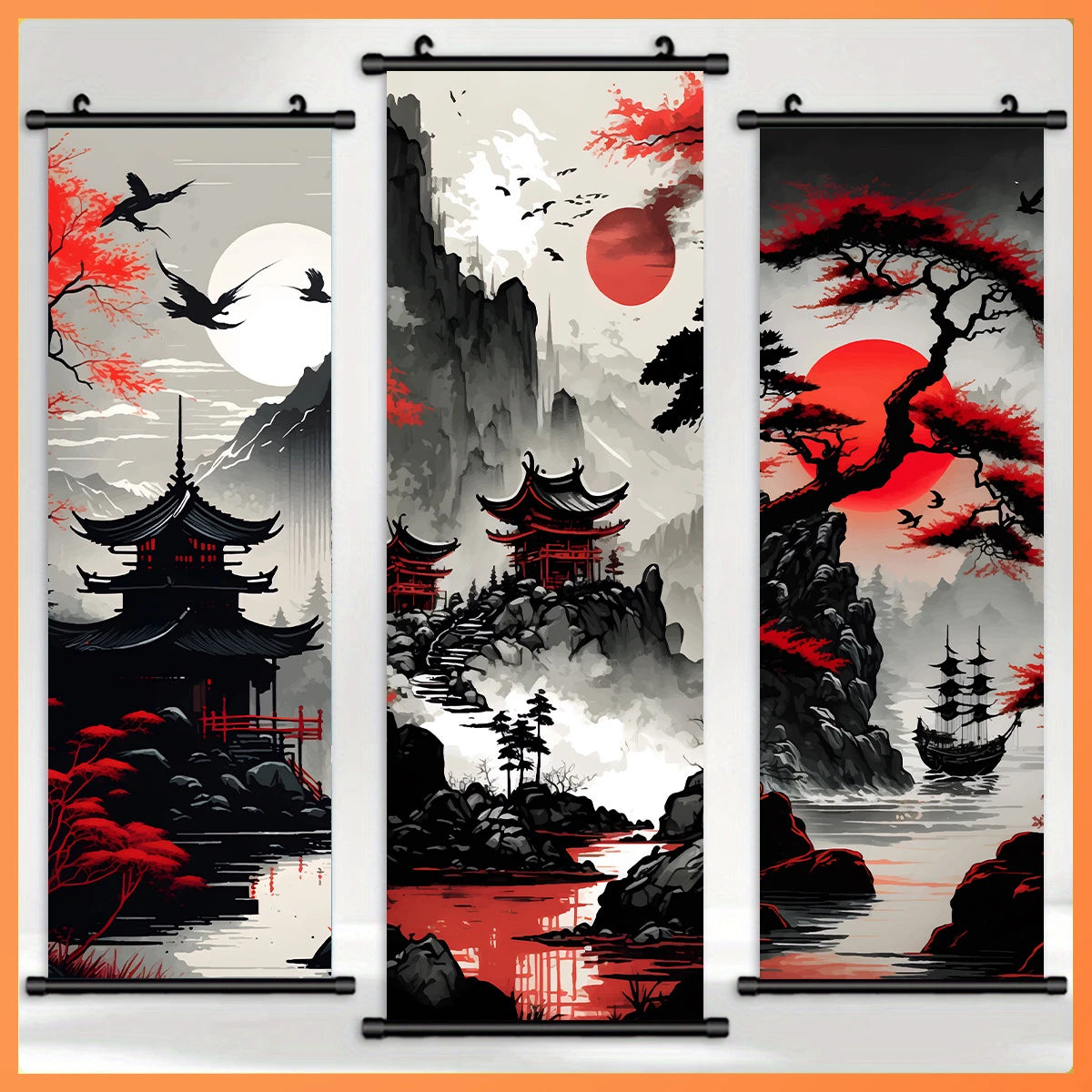 Japanese Anime Scenery Canvas Wall Scrolls