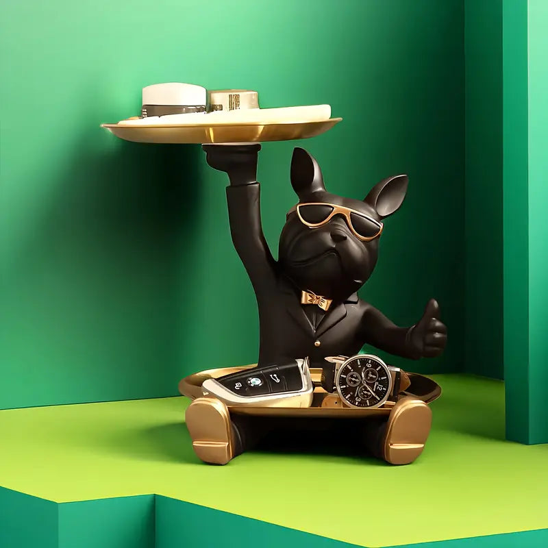 French Bulldog Resin Tray Figurine