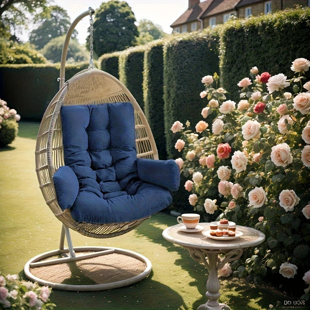 Velvet Egg Chair with Detachable Cushion