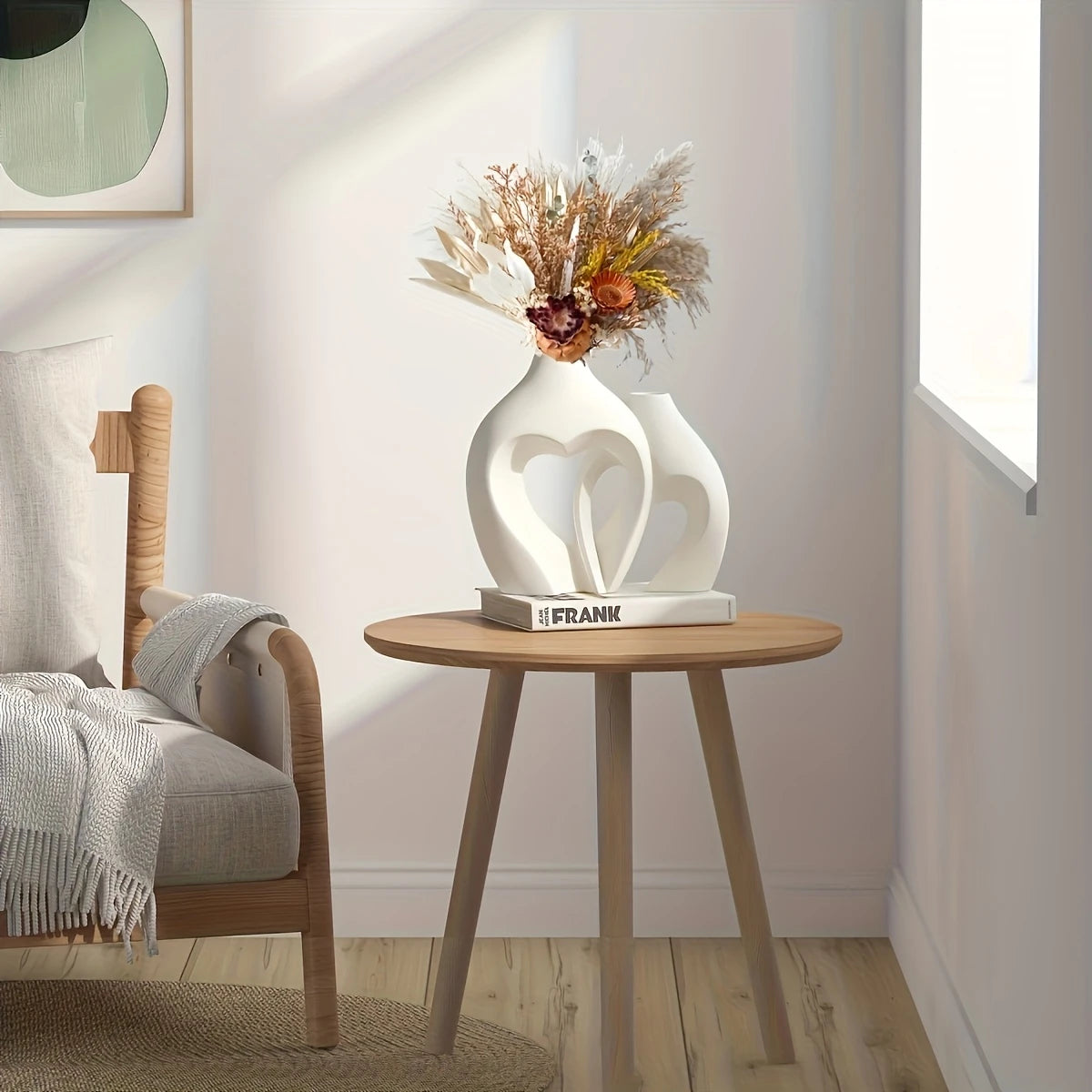 Elegant Heart-Shaped Ceramic Vase Set