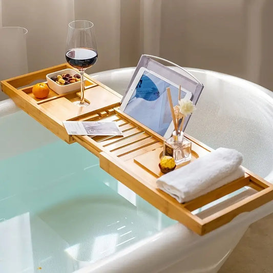 Bamboo Bath Tray Adjustable
