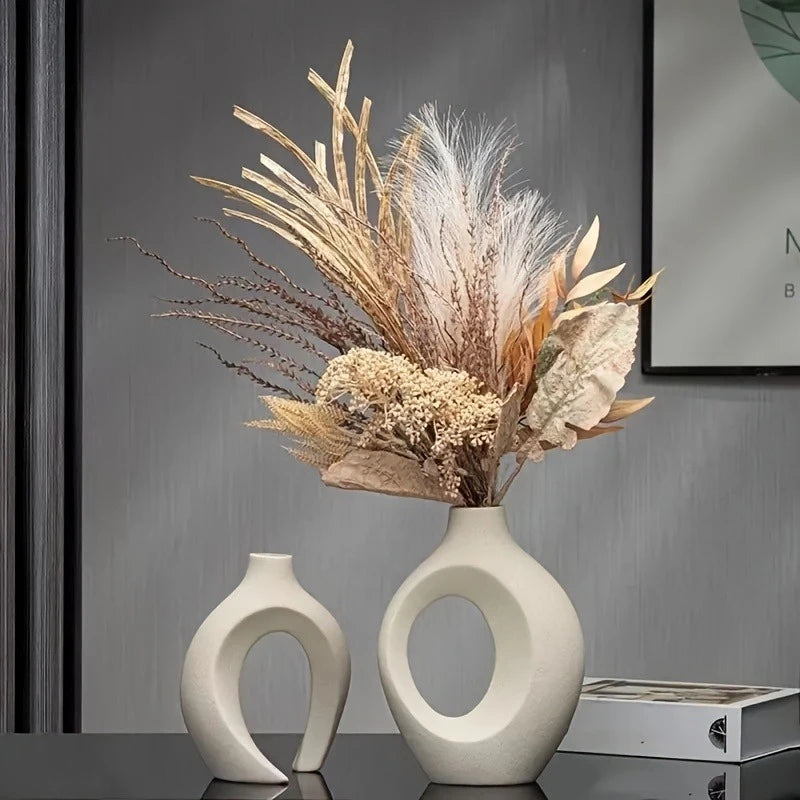 Elegant Bohemian Geometric Vase Duo