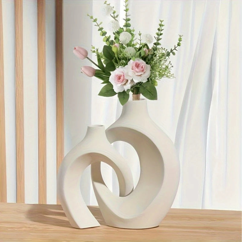 Elegant Bohemian Geometric Vase Duo