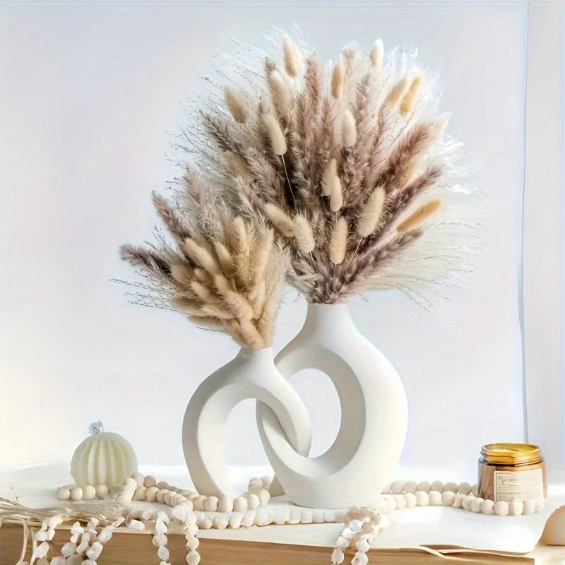 Elegant Bohemian Geometric Vase Duo