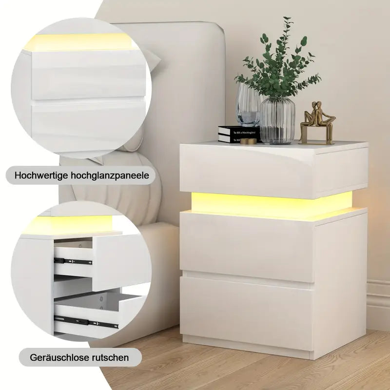 Glossy Finish Side Table for Bedroom