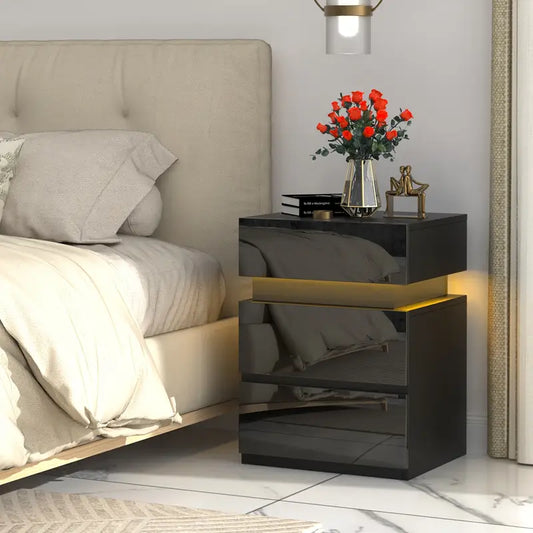 Glossy Finish Side Table for Bedroom
