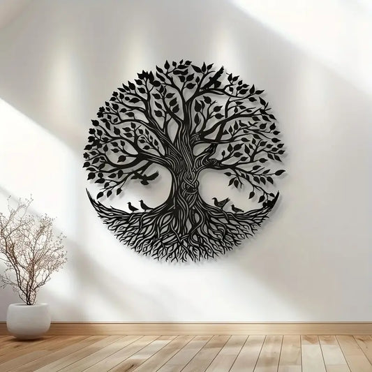 Art Deco Tree of Life Metal Wall Sculpture