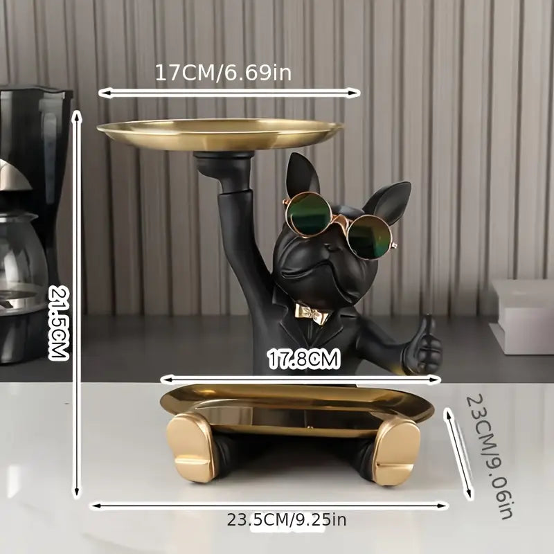 French Bulldog Resin Tray Figurine