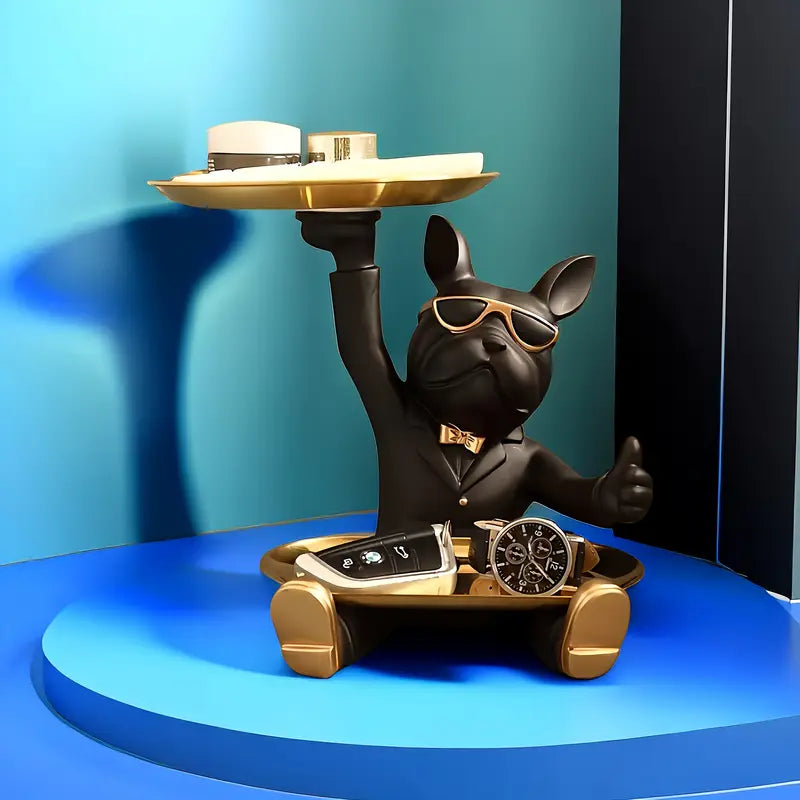 French Bulldog Resin Tray Figurine