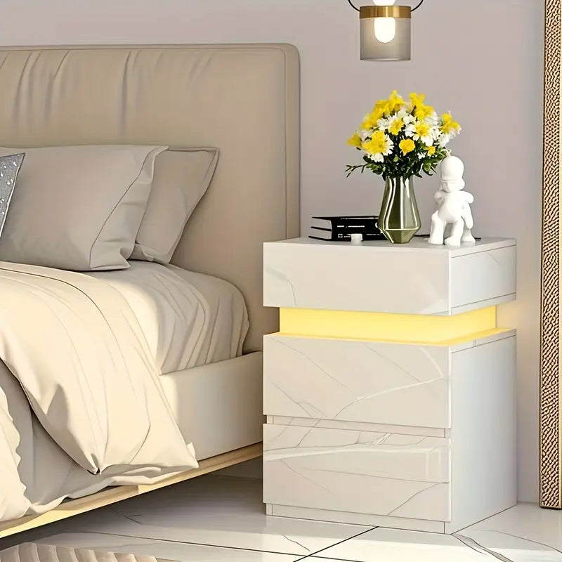 Glossy Finish Side Table for Bedroom