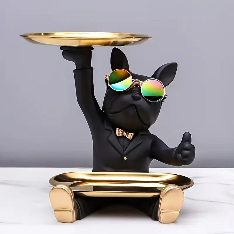 French Bulldog Resin Tray Figurine