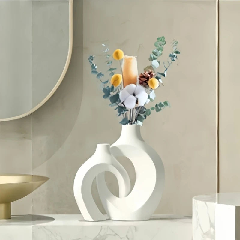 Elegant Bohemian Geometric Vase Duo