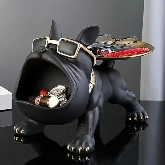 Black French Bulldog Resin Statue