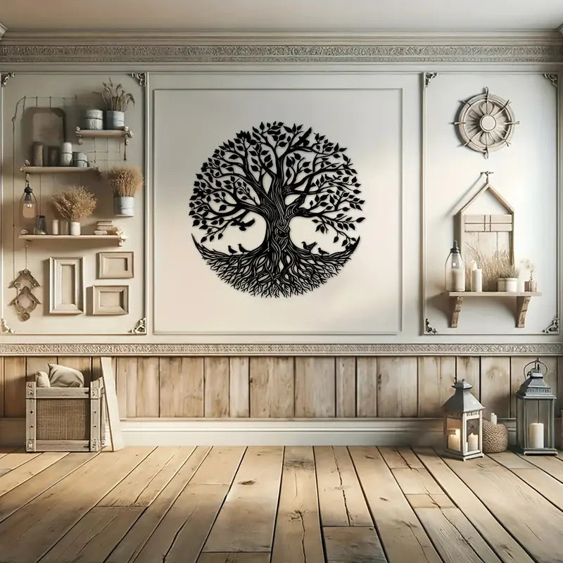 Art Deco Tree of Life Metal Wall Sculpture