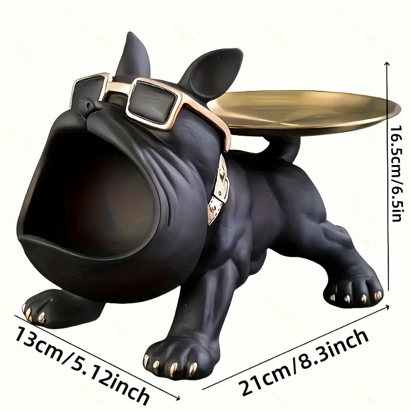 Black French Bulldog Resin Statue