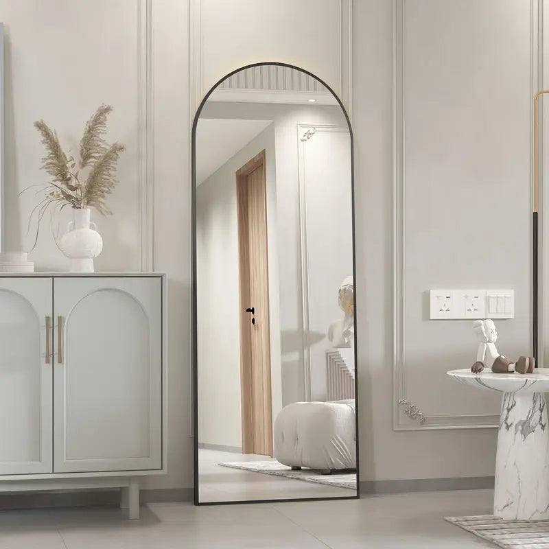 Floor Mirror with Black Metal Frame
